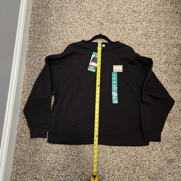 PUMA Women's Fleece Crewneck Sweatshirt Badge Black NWT Size XL - Picture 8 of 16